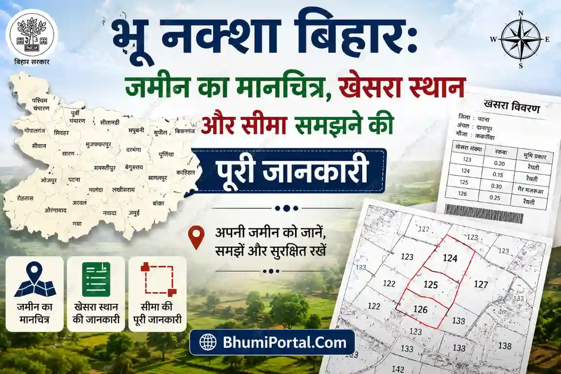 भू नक्शा बिहार: जमीन का मानचित्र, खेसरा स्थान और सीमा समझने की पूरी जानकारी