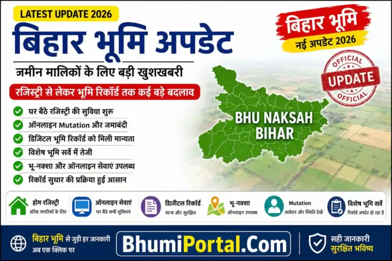 Bihar Bhumi Update 2026: बिहार भूमि से जुड़ी बड़ी खबरें, नए नियम और डिजिटल सेवाओं में बदलाव